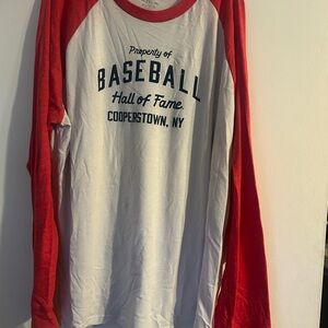 League Red and White Raglan Shirt